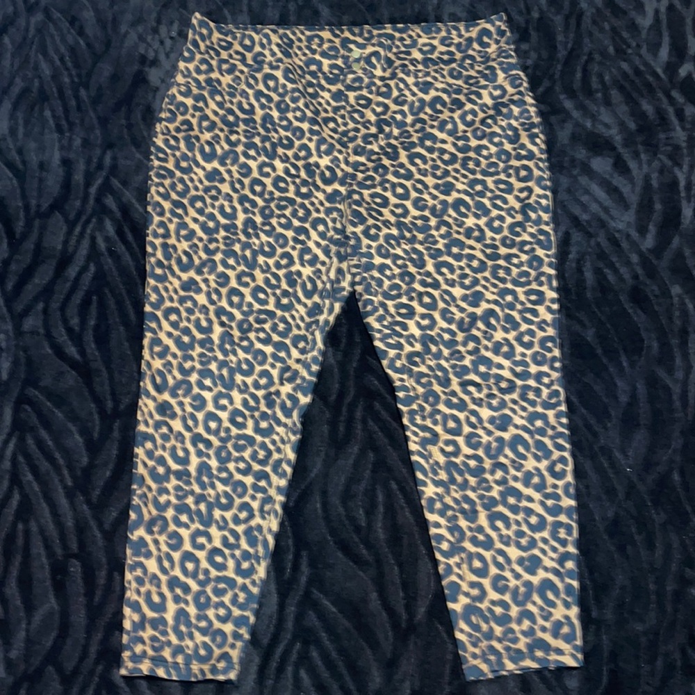 Tetra & Sky Sz 2X- 20-22W camel/blk cheetah pants
